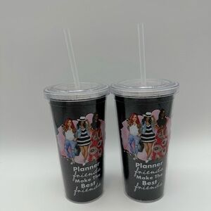 Planner friends plastic tumblr coffee to go cup 
Like new
Set of two
